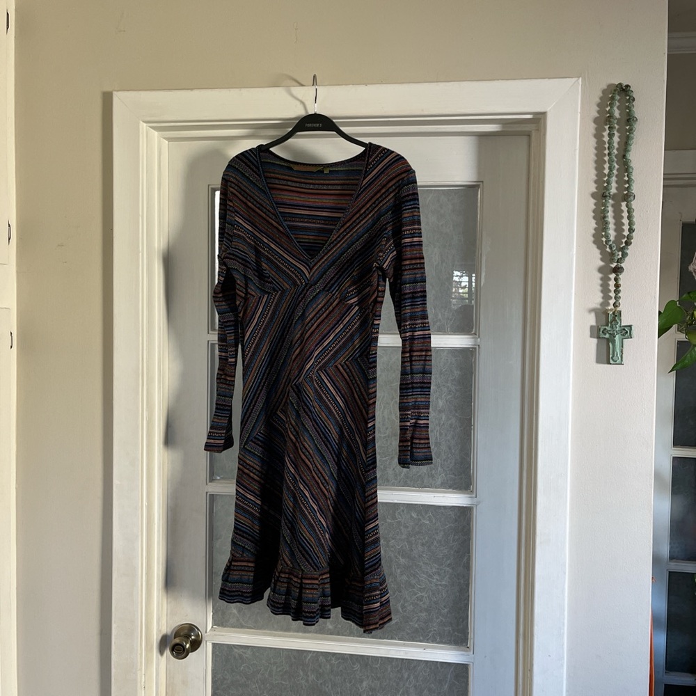 Chic Striped Long Sleeve Dress in Multicolor size 3 euro